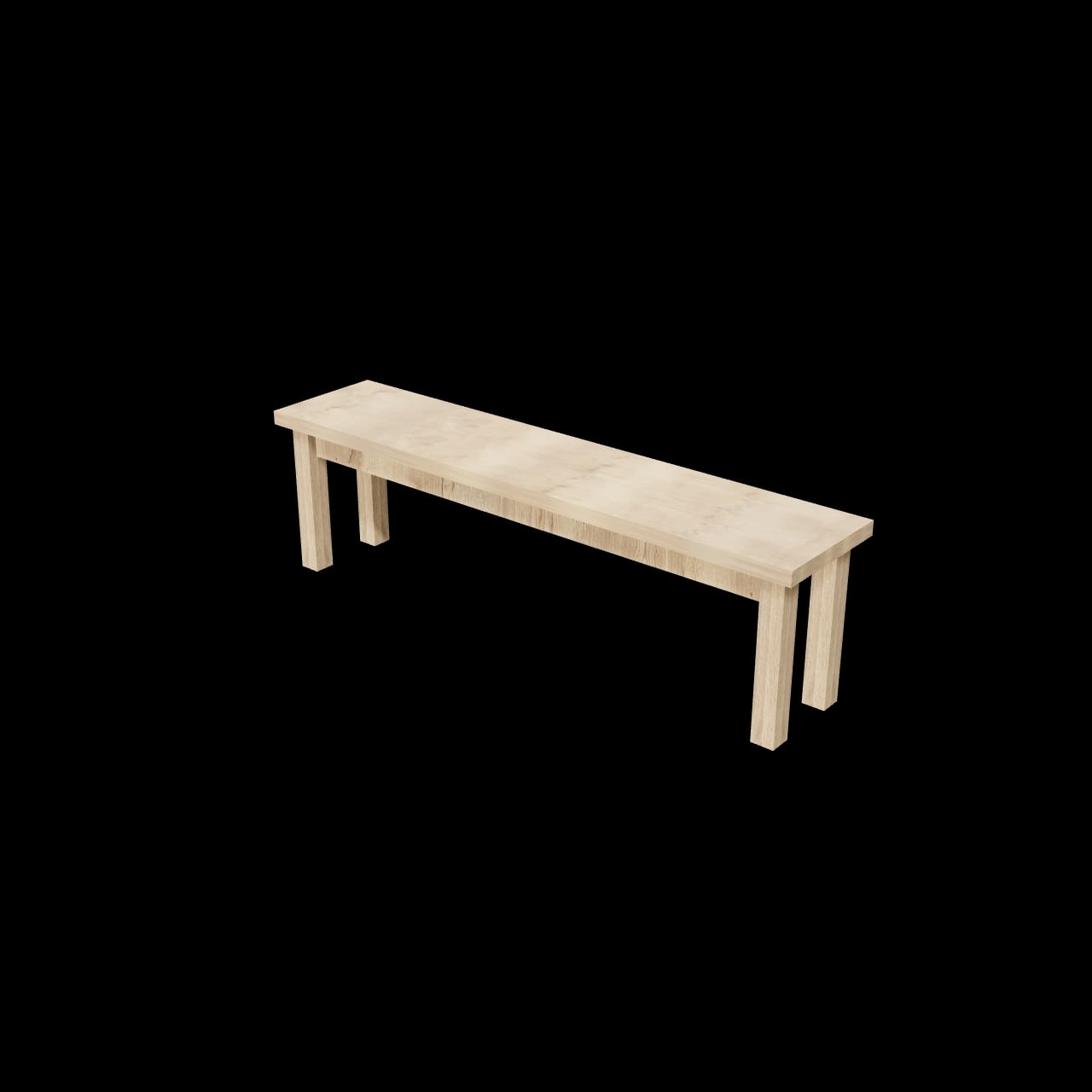 Banc de table Frontonas — rendu 3D